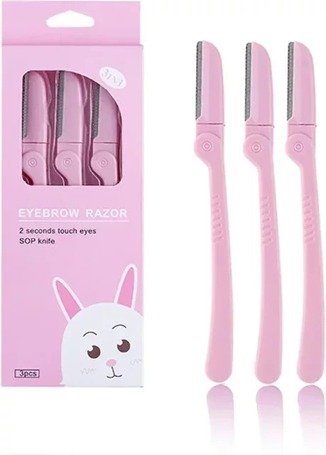 vvocci Augenbrauen-Trimmer und Achselhaar-Rasierer, 3-teilig, Rosa, Unisex - Bild 1