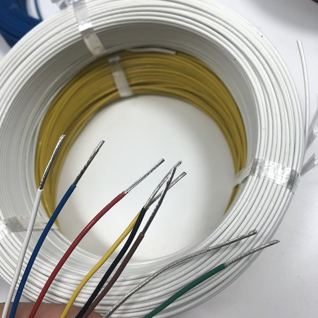 MYYONG PTFE FEP Teflo Isoliertes Kupferkabel hitzebeständig mit versilberter Ummantelung, 5 m Länge, Farben: Silber, Weiß, Mehrfarbig - Bild 1