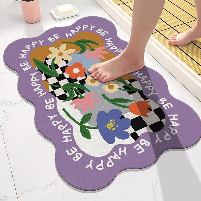 Rutschfeste und absorbierende Badezimmermatte von Yiran Furniture in Lila, B/B: 40 x 60 cm - Bild 1