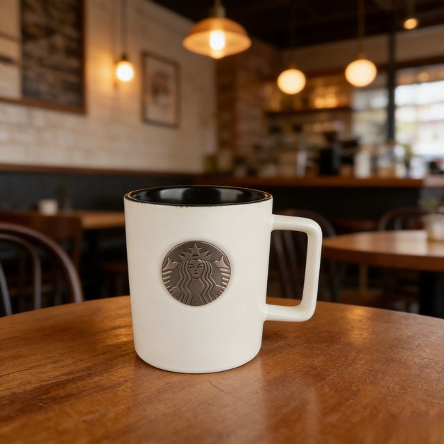 Starbucks Keramik-Tasse in Weiß mit klassischem Siren-Logo für Kaffee oder als Blumentopf - Bild 1