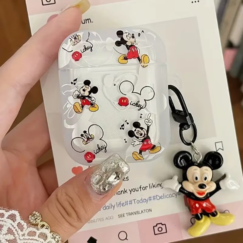 Beast Kingdom Mickey Mouse Schutzhülle für AirPods Pro mit Schlüsselanhänger, transparent - Bild 2