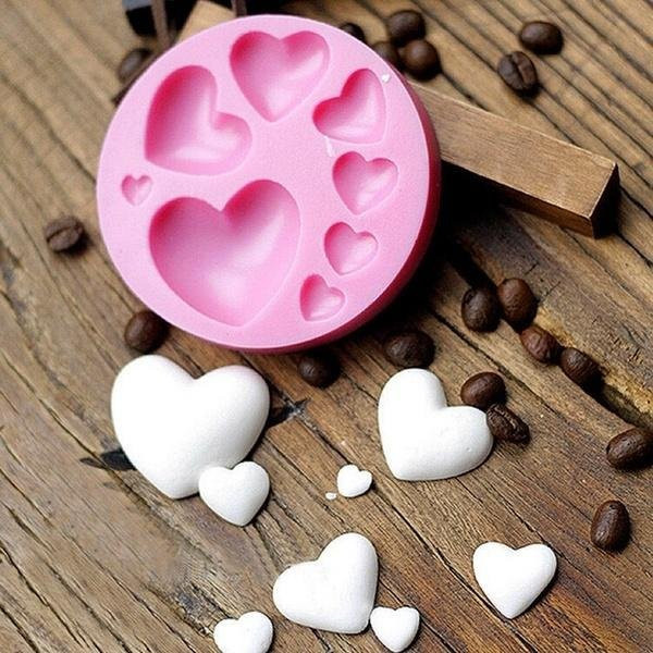 Love Home Garden Silikon Fondantform Herzform für Schokolade und Kuchen, Schwarz - Bild 1
