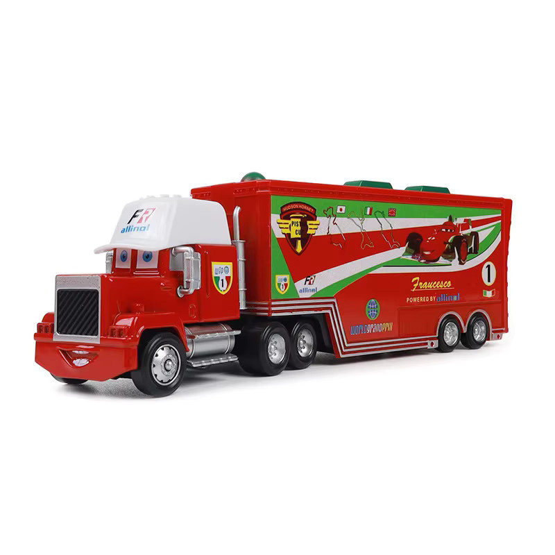 TAKARA TOMY Disney Lightning McQueen Francisco Container Truck, Automodell, Metall, Rot - Bild 2