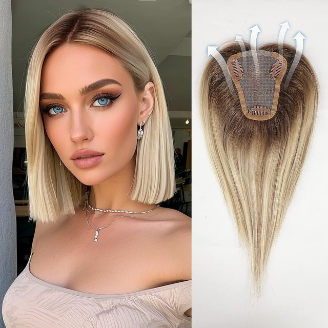 HAIRCUBE Topper-Haarteile, 100 % Remy-Echthaar, 150 % Dichte, Damen - Bild 1