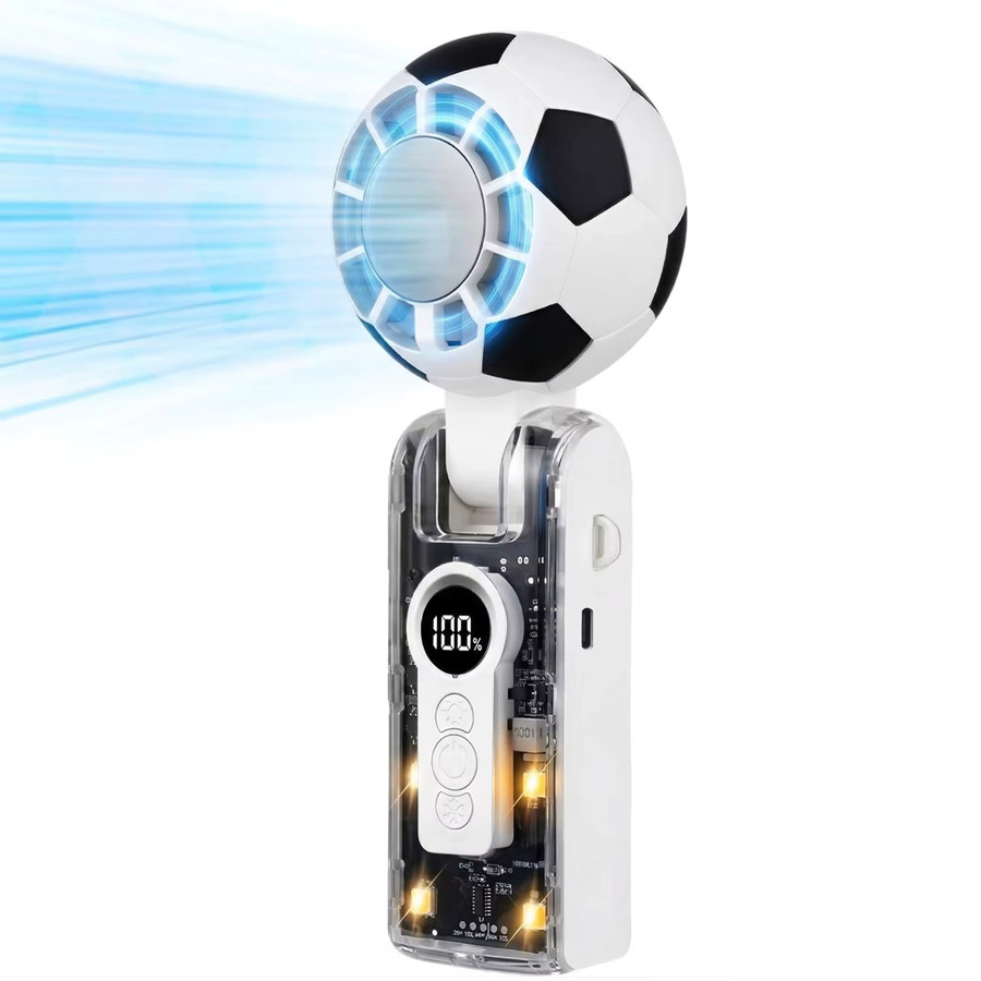Fireurus Tragbarer Mini-Handventilator mit Halbleiter-Kühlung, LED-Anzeige und 10 Geschwindigkeitsstufen, 3600mAh Akku, USB-aufladbar, Weiß - Bild 3