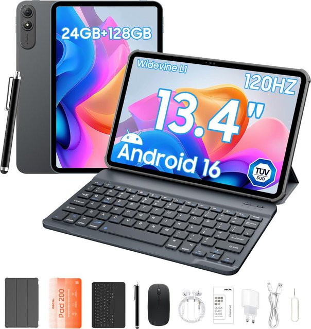 OSCAL Pad 200 Tablet in Grau mit 13,4 Zoll Full-HD+ Display, Android 16, 256GB ROM und 24GB RAM - Bild 1