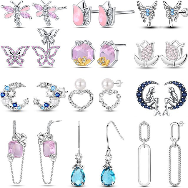 Pandach Ohrringe, 925 Silber, Perle, Zirkonia, Damen - Bild 1