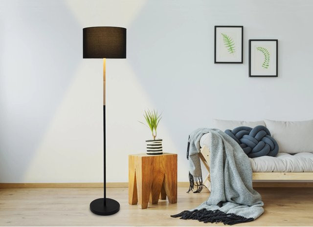 Näve Stehleuchte Tessile Schwarz aus Metall und Textil B/T/H: 36 x 36 x 150 cm - Bild 3