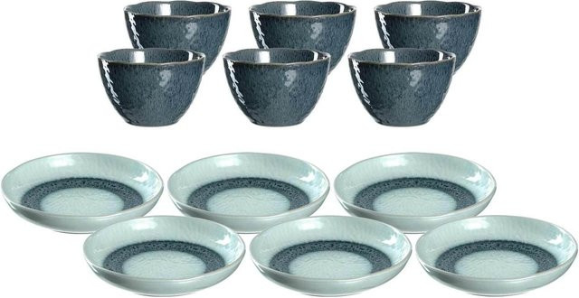 Leonardo Matera Dinner Service 12-teilig Blau aus Keramik - Bild 1