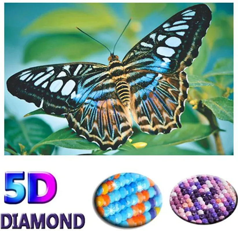 FIYO Diamond Painting Schmetterling als Motiv für Stickerei mit Tierprint, Mehrfarbig, B/H: 30 x 20 cm - Bild 1