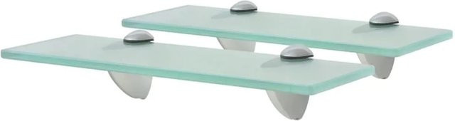 vidaXL Schweberegale aus gehärtetem Sicherheitsglas, 2 Stück, transparent, B: 30 cm, T: 10 cm, Dicke: 8 mm - Bild 1