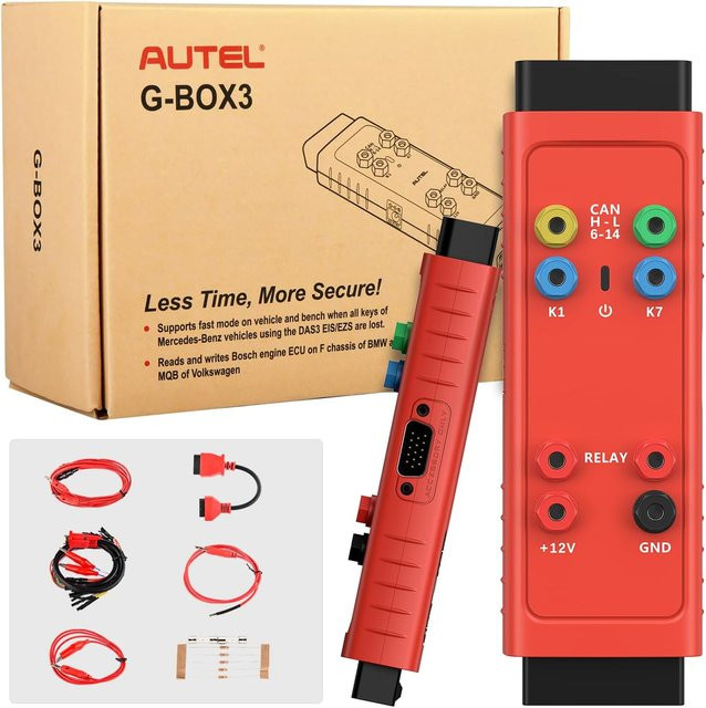 Autel G-BOX3 Auto-Schlüsselprogrammier-Adapter in Rot für Mercedes-Benz und BMW mit Schreibmodus, Boot-Modus und Bench-Methode - Bild 1
