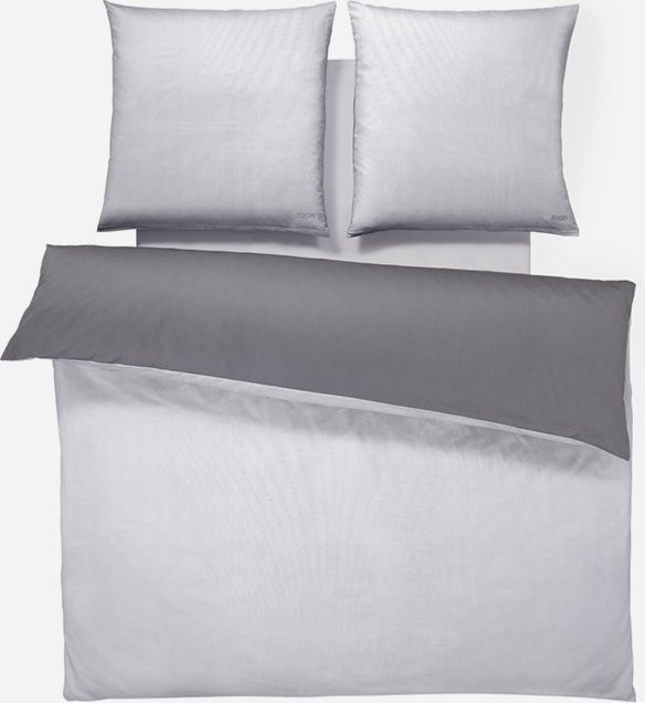 Joop Bettwäsche Micro Pattern in Graublau, Reversible Microfaser-Baumwoll-Bettwäsche mit modernem Grafikdesign - Bild 1