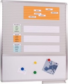 Eichner Whiteboard emailliert in Hellgrau mit Alu-Rahmen B: 70,5 cm, H: 83,8 cm - Bild 1