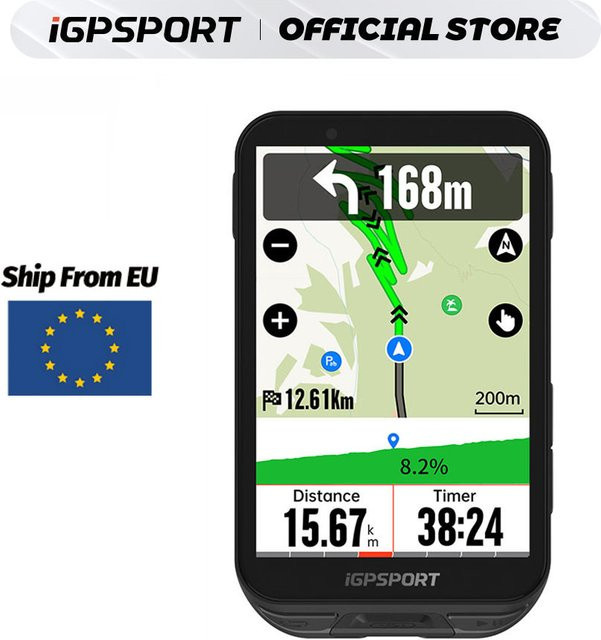 iGPSPORT iGS800 GPS Fahrradcomputer mit Touchscreen und Kartennavigation in Schwarz - Bild 1