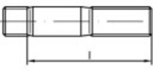 TOOLCRAFT 132820 Stiftschrauben M20 DIN 938 aus Stahl, galvanisch verzinkt, Silber, 10 Stück - Bild 1
