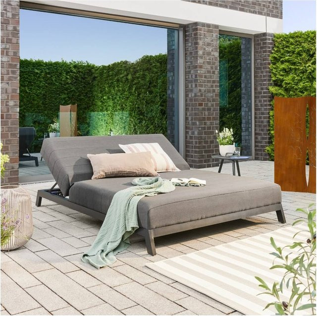 Home Deluxe Sonnenliege VALENCIA für 2 Personen in Anthrazit mit verstellbarer Rückenlehne, B/T/H: 203 x 144 x 80 cm - Bild 1