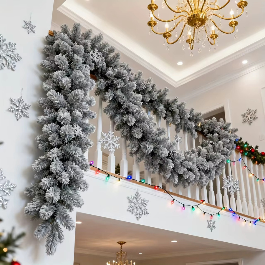 Realistische künstliche Schnee-Kiefer-Girlande in Grün für deine Weihnachtsdekoration im Innen- und Außenbereich - Bild 5