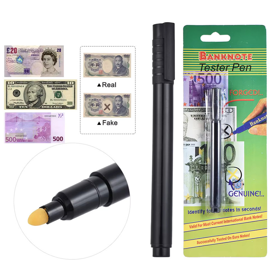 Aibecy Geldscheindetektor Stift in Schwarz zur Prüfung von Banknoten wie Euro, US-Dollar, Pfund und Yen - Bild 2