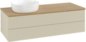V&B Waschtischunterschrank Antao mit Frontstruktur in Grau und Eiche, B/T/H: 120 x 50 x 50 cm - Bild 1