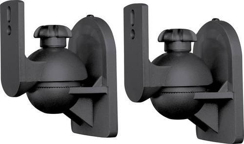 SpeaKa Professional Lautsprecher-Wandhalterung in Schwarz, neigbar und schwenkbar, 1 Paar, Wandabstand max.: 6,4 cm - Bild 1