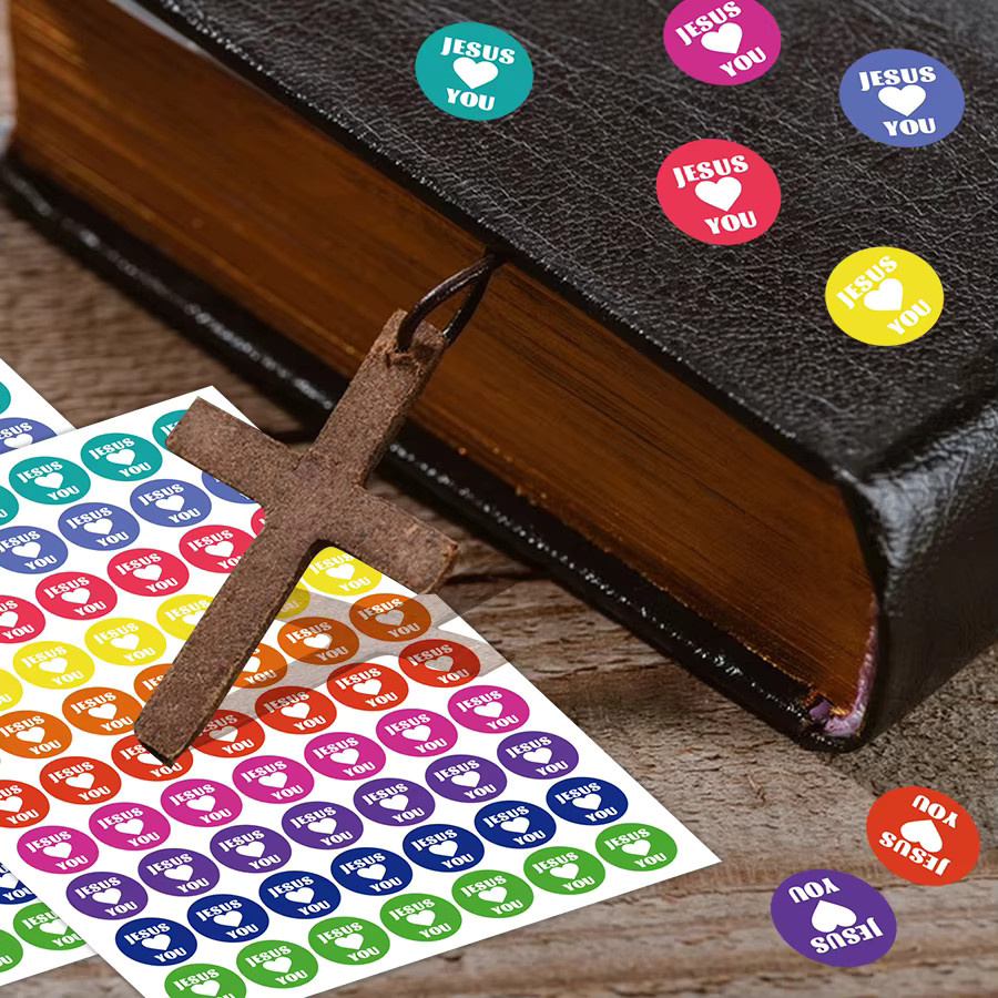 700 Stück Jesus Loves You Aufkleber in 10 Farben aus Papier für vielseitige Anwendungen - Bild 5
