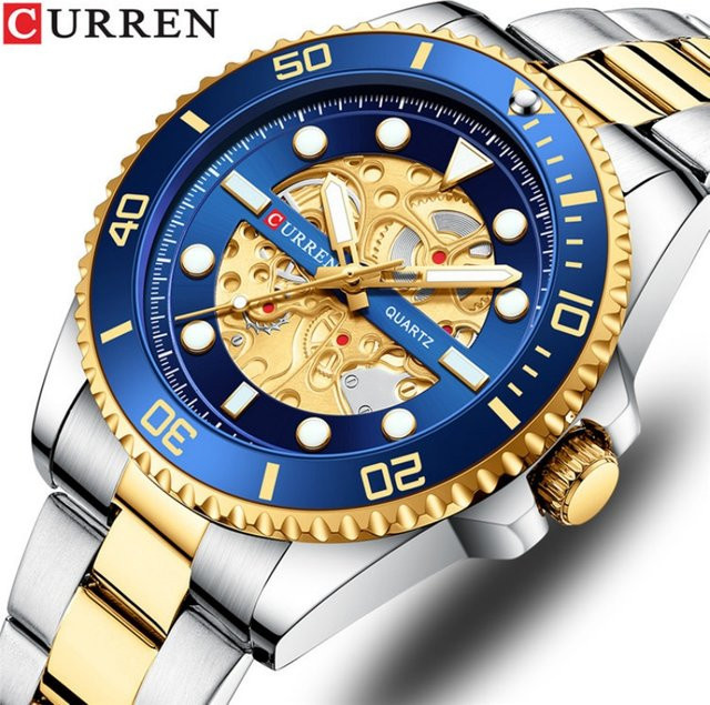 CURREN Armbanduhr, Analoguhr, Edelstahl, Blau, Herren - Bild 1