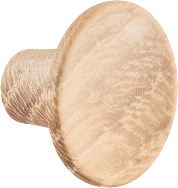 Furnipart Möbelknopf Tuba aus Eiche Roh in Beige, Durchmesser: 2,8 cm, Tiefe: 1,9 cm - Bild 1