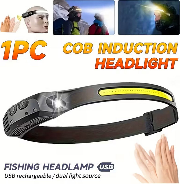 NEWBIRTH COB LED Sensor Scheinwerfer mit Bewegungsmelder, USB wiederaufladbare Outdoor Lampe in Schwarz - Bild 1