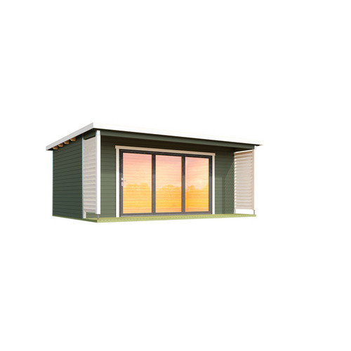 Lasita Blockbohlenhaus Liverpool Gartenhaus mit Flachdach in Grau-Grün lasiert, B/H/T: 580 x 239,4 x 430 cm - Bild 2