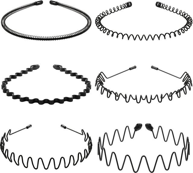 YULIN Haarband Metall, 6 Stück, Schwarz, Unisex - Bild 1
