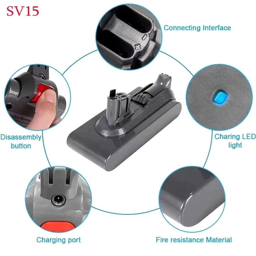 Dyson Li-Ionen-Akku 25,2V 8000mAh für V11 SV15 SV16 SV17 SV18 SV22 und V11 Animal Fluffy Staubsauger - Bild 3