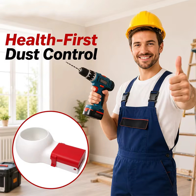 GUHE Wandbohrer-Staubsammelbox mit abnehmbarem Staubsammler in Rot und Weiß für DIY-Renovierungen und Haushaltsreinigung - Bild 6