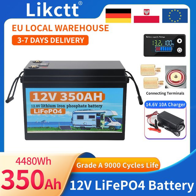 Likctt LiFePO4-Akku 12V 3560Ah in Schwarz, wiederaufladbare Lithium-Eisenphosphat-Zellen für Marineboote und Heimenergiespeicher - Bild 1
