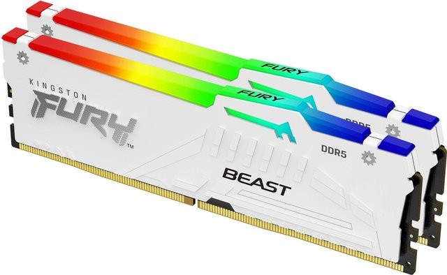 Kingston FURY Beast DDR5 RGB RAM Kit 32GB 6800MT/s CL34 DIMM White KF568C34BWEAK2-32 - Bild 1
