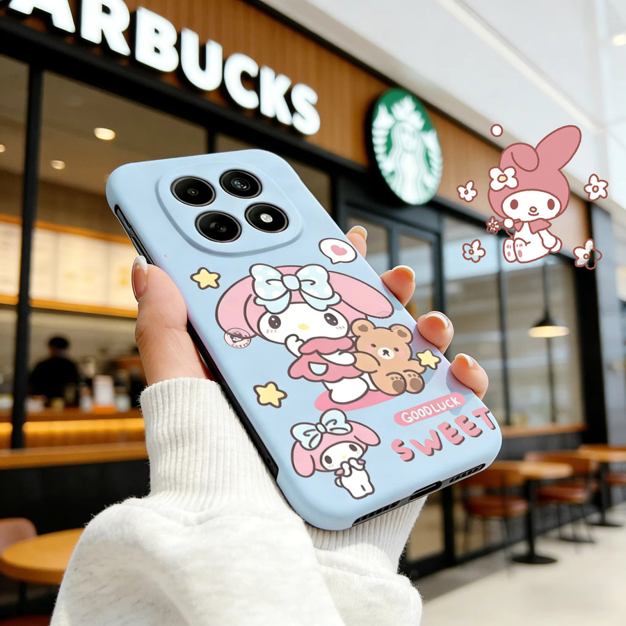 Sanrio Kitty und Kuromi Handyhülle für Redmi Note 15 14 Pro Plus Poco M8 X/F 8 7 Ultra 6 Pro, Rahmenlose Stoßfeste Hartschale, Blau - Bild 3