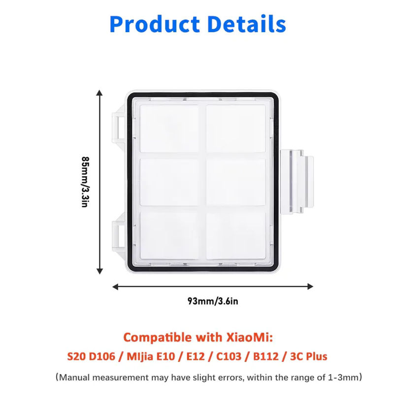 WINDNINJA Zubehör-Set für Xiaomi Staubsauger S20 D106 E10 B112 E12 C103 mit Hauptbürste, Seitenbürste, HEPA-Filter, Wischtuch und Staubbeuteln - Bild 3