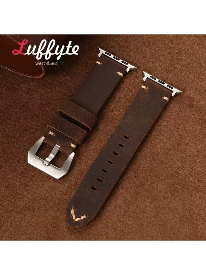Luffyte Uhrenarmband Leder, Vintage, Herren - Bild 2