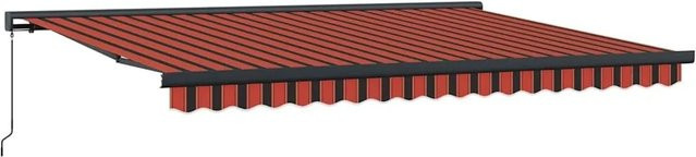 vidaXL Einziehbare Markise aus Aluminium und Polyester in Orange und Braun, B: 4,5 m, H: 3 m - Bild 1