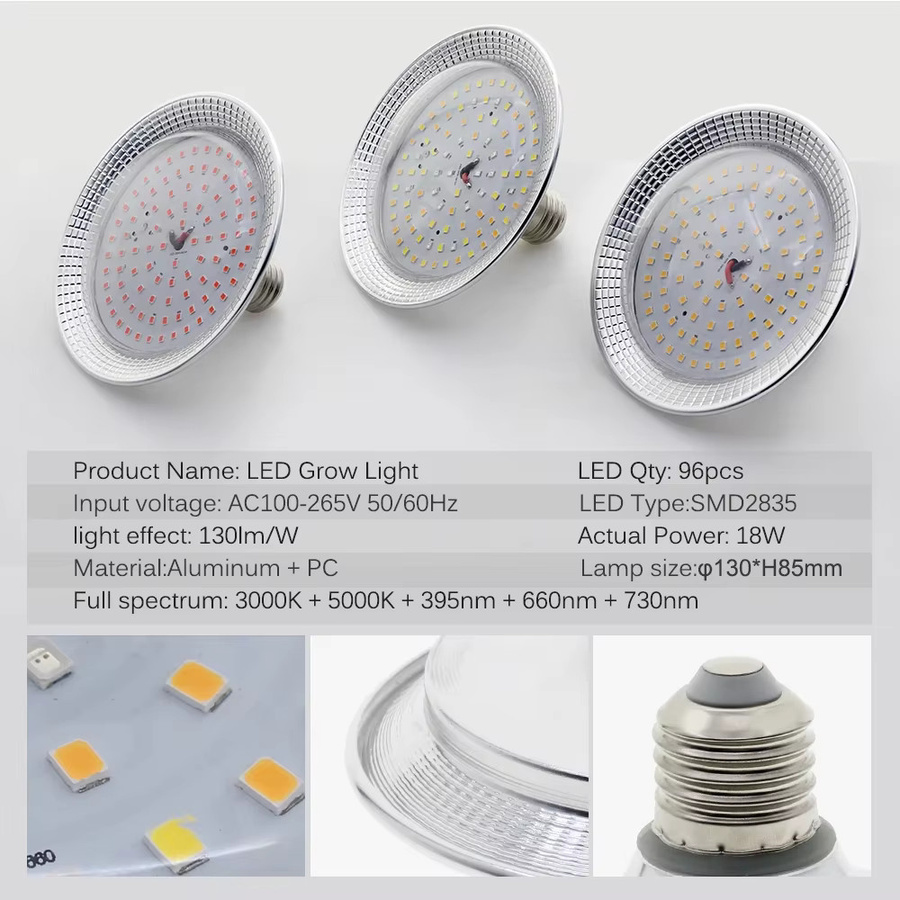 IWP LED Vollspektrum Pflanzenlampe E27 für Gemüse und Blüten in der Hydrokultur - Bild 4