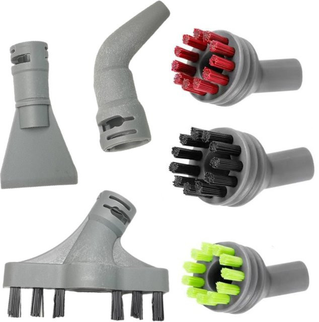 6 Stück Flachschaber-Fugenbürsten Set mit 3 farbcodierten Rundbürsten als Ersatzteile für Bissell Dampfreiniger 39N7A 39N7V 39N7H 2994B - Bild 1