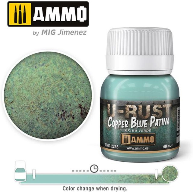 AMMO by MIG Jimenez U-RUST Copper Blue Patina, Blau, 40ml - Bild 1