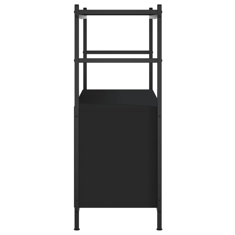 vidaXL Bücherregal im Industrie-Stil aus Holzwerkstoff und Eisen, Schwarz, B/T/H: 80 x 30 x 78,5 cm - Bild 3