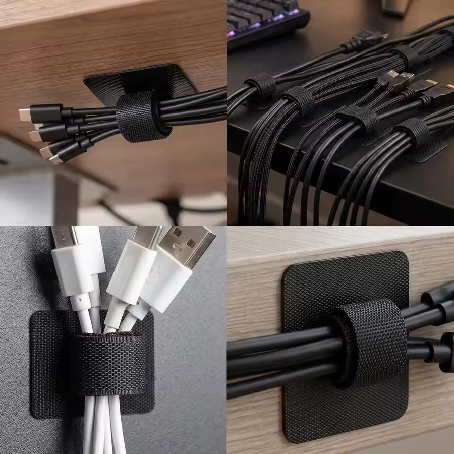 Selbstklebende Kabelbinder in Schwarz als verstellbarer Kabelorganisator für dein Zuhause und Büro - Bild 6