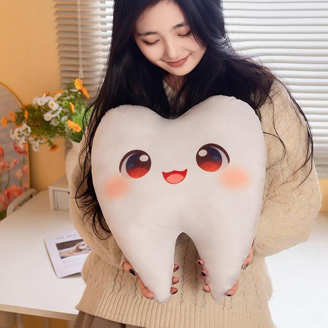 Yiran toy Simulation Niedliche Zahn Plüschtiere, 40cm, Weiß - Bild 1