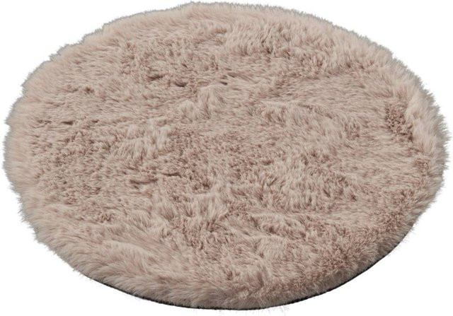 Fellimitat Moyo in Taupe und Beige, Durchmesser: 120 cm - Bild 1