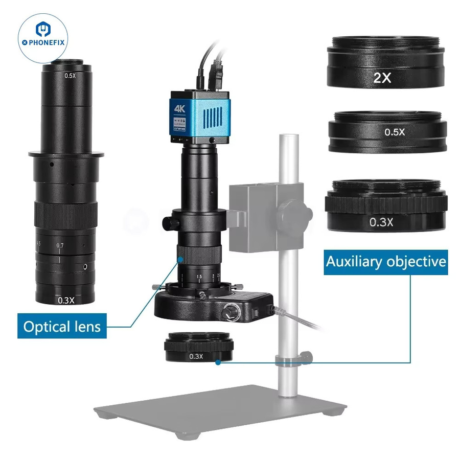 Mshiwi Barlow-Objektiv-Set mit M42mm Gewinde für Industrie-Zoom-Stereo-Binokular-Trinokular-Mikroskope, Schwarz, Vergrößerungen: 0,3X, 0,5X, 0,7X, 2,0X - Bild 2