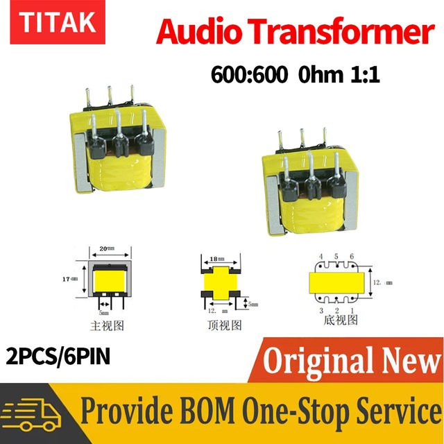 TITAK HT75 Permalloy Audio Transformator mit 600:600 Ohm Impedanzverhältnis und 1:1 Isolation in Gelb - Bild 1