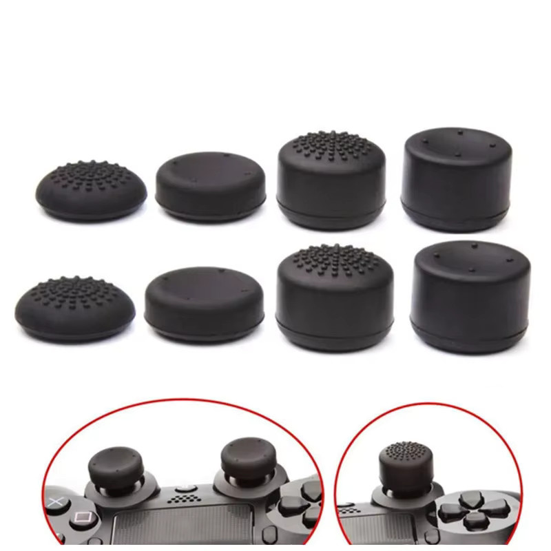 8 Stück Silikon Thumb-Stick Grip Caps in Schwarz für PS5, PS4, PS3 und Xbox 360 Controller von KOMIER - Bild 4