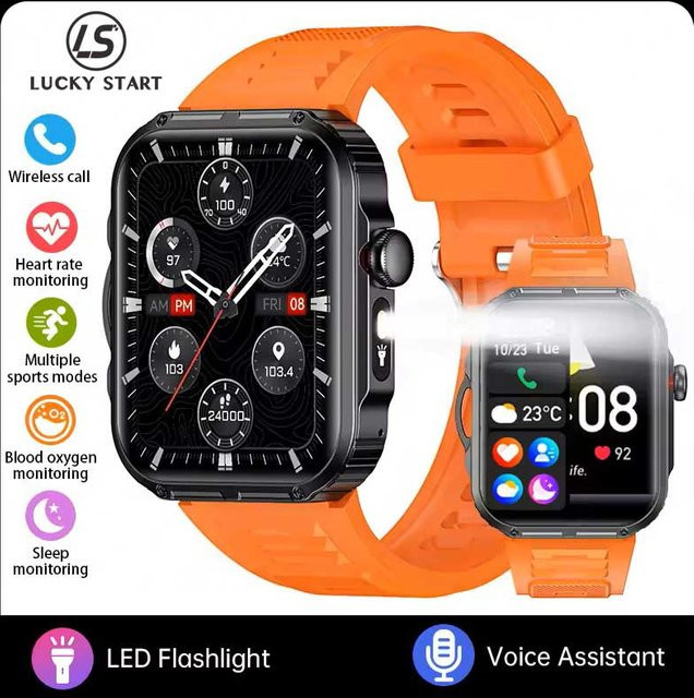 Lucky Start Smartwatch, Herren, Silikon, orange - Bild 1